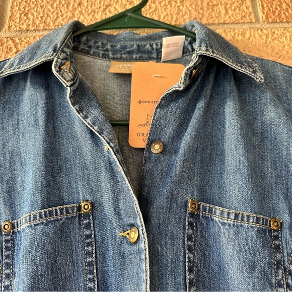 Vintage 90s Liz Claiborne Denim Maxi Dress Size 0 - Picture 3 of 5